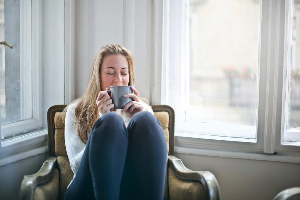 mindfulness for parent stress relief - feel the warmth of the coffee as you drink it (before it gets cold)