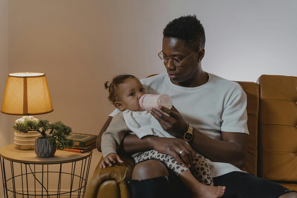 progressive muscle relaxation for parent stress relief, even while feeding the baby